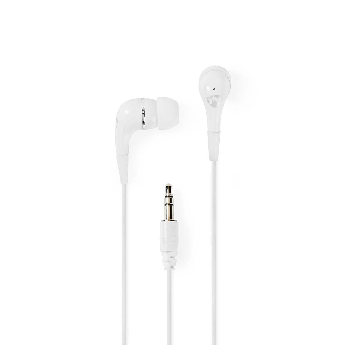 Nedis Wired Headphones 1.2m Round Cable In-Ear White HPWD1001WT