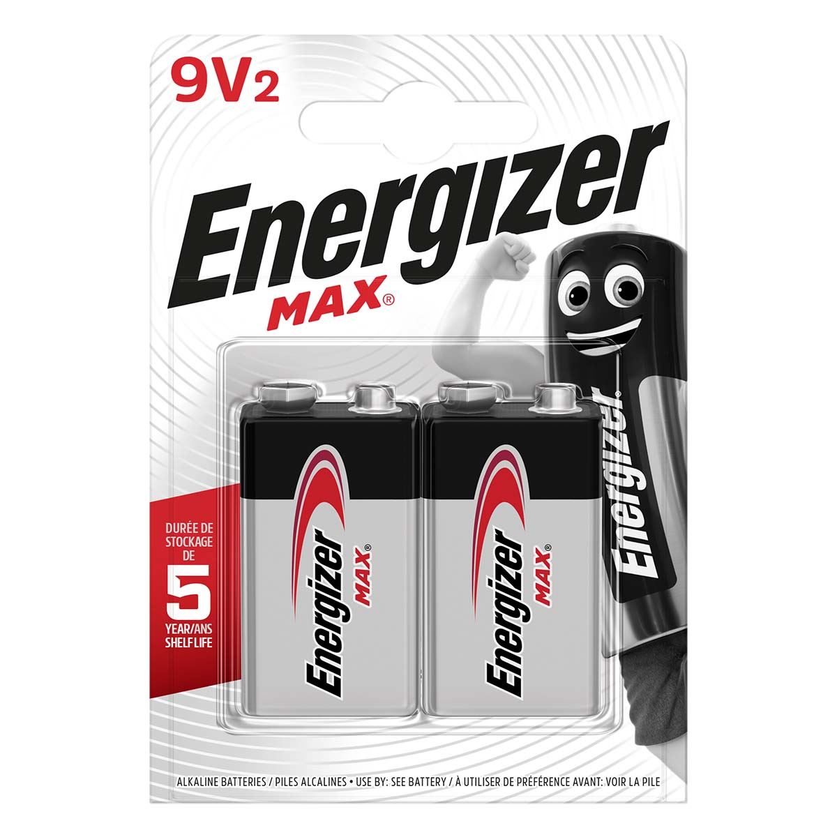 Energizer Alkaline Battery 9V 625 mAh 2-Blister