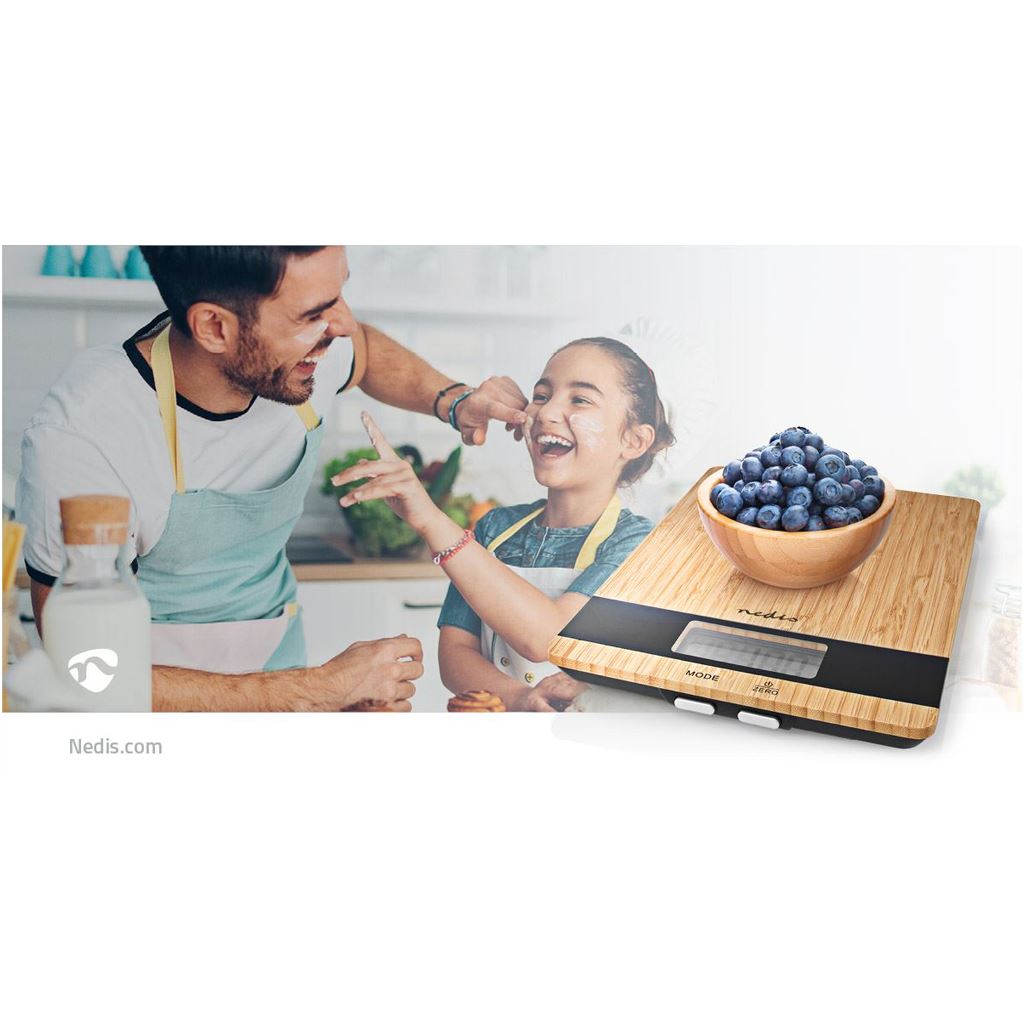 Nedis Kitchen Scales Digital Plastic / Wood Brown - KASC600WD