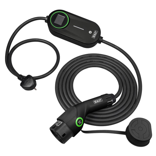 Sealey Adjustable (3.5kW) Type 2 to UK 3-Pin Plug Portable EV Charger - 5m Cable