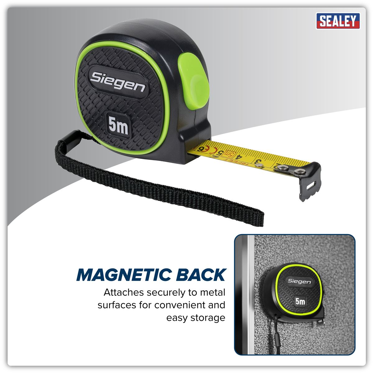 Sealey Siegen Metric/Imperial Auto-Lock Tape Measure 5m(16ft) x 19mm S01328