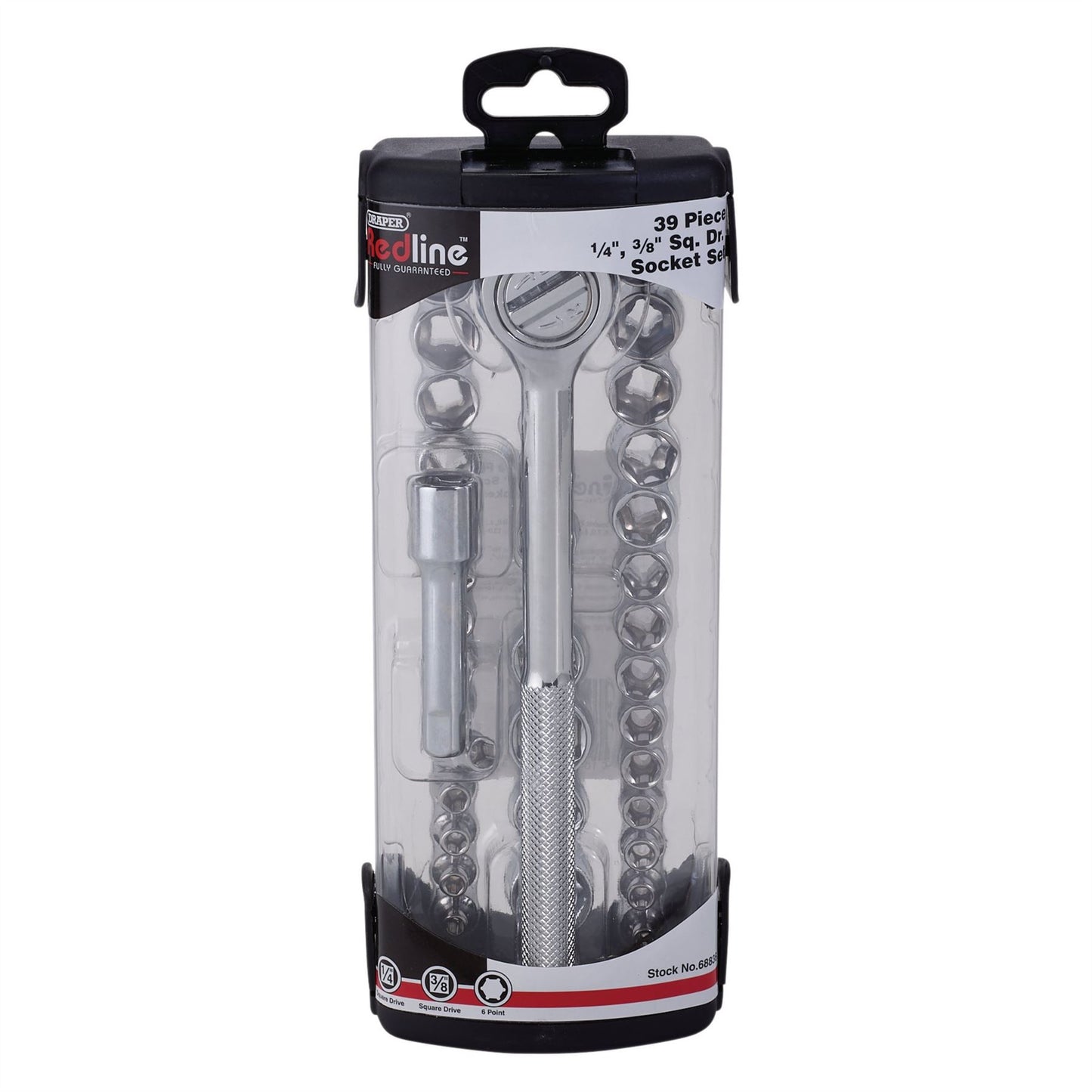 Draper Redline 1/4, 3/8" Sq Dr. Socket Set (39 Piece) | 68836