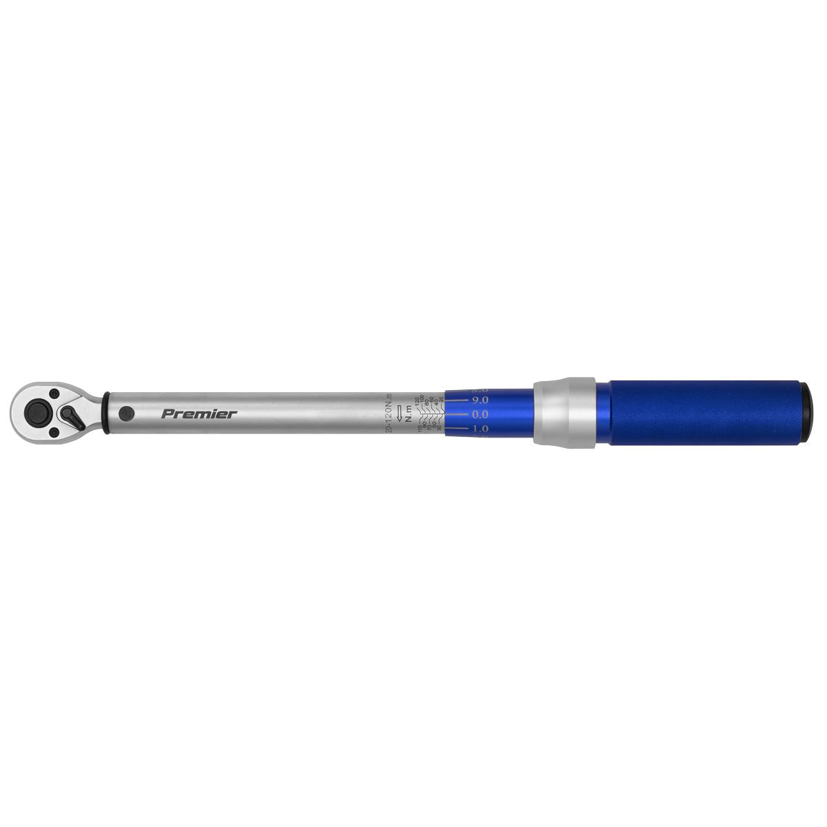 Sealey Torque Wrench Micrometer Style 3/8"Sq Dr 20-120Nm-Calibrated STW903