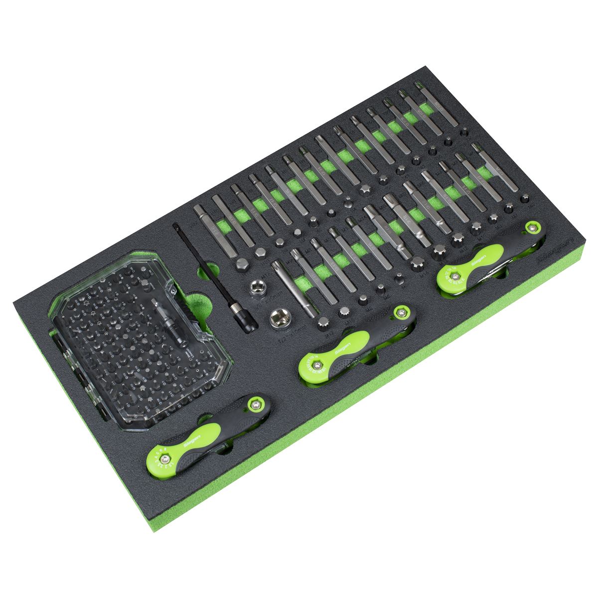 Sealey Siegen Tool Tray with Specialised Bits & Folding Hex Keys 170pc S01275
