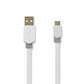 Nedis USB 2.0 Cable FlatA Male to Micro B Male 1m White CCBP60500WT10