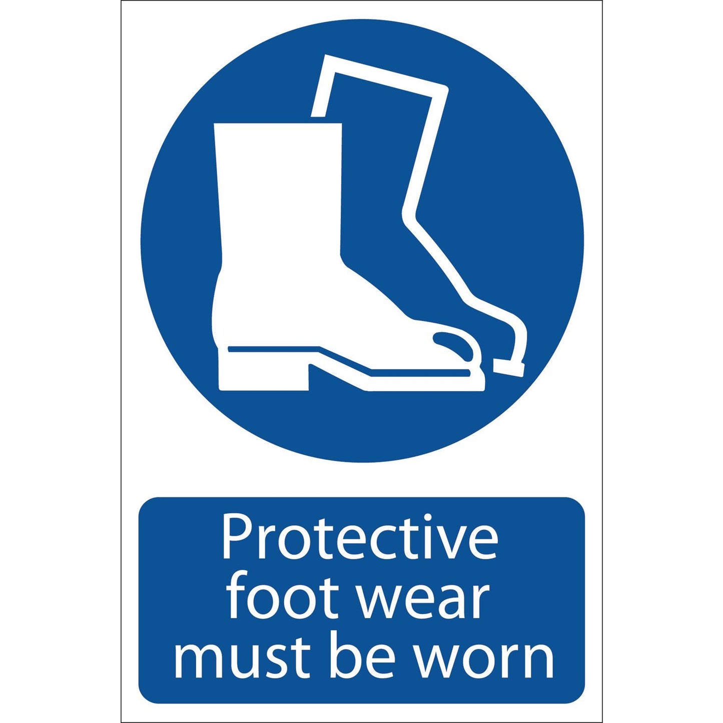 Draper Protective Footwear Must Be Worn Self Adhesive Sign Notice - 72089