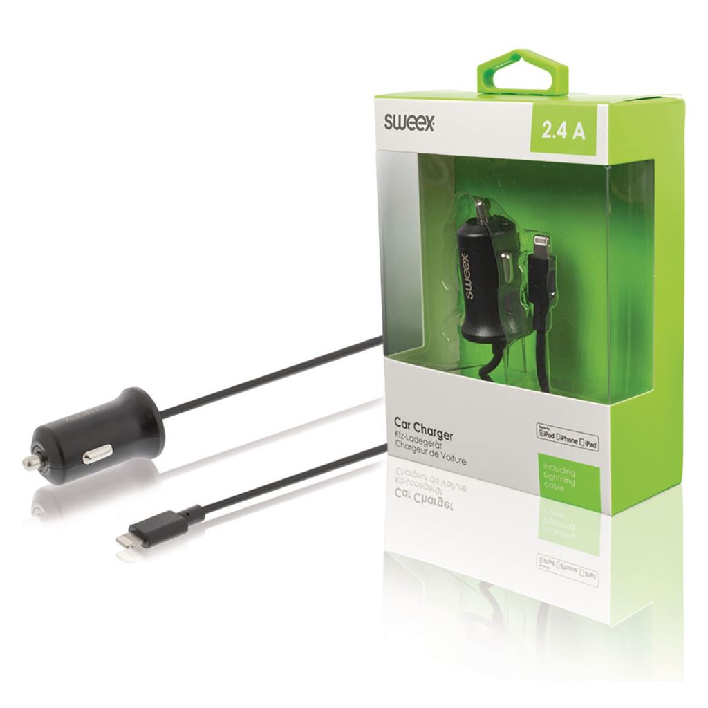 Sweex Car Charger 2.4A Apple Lightning Black CH-009BL Smart Media Charger
