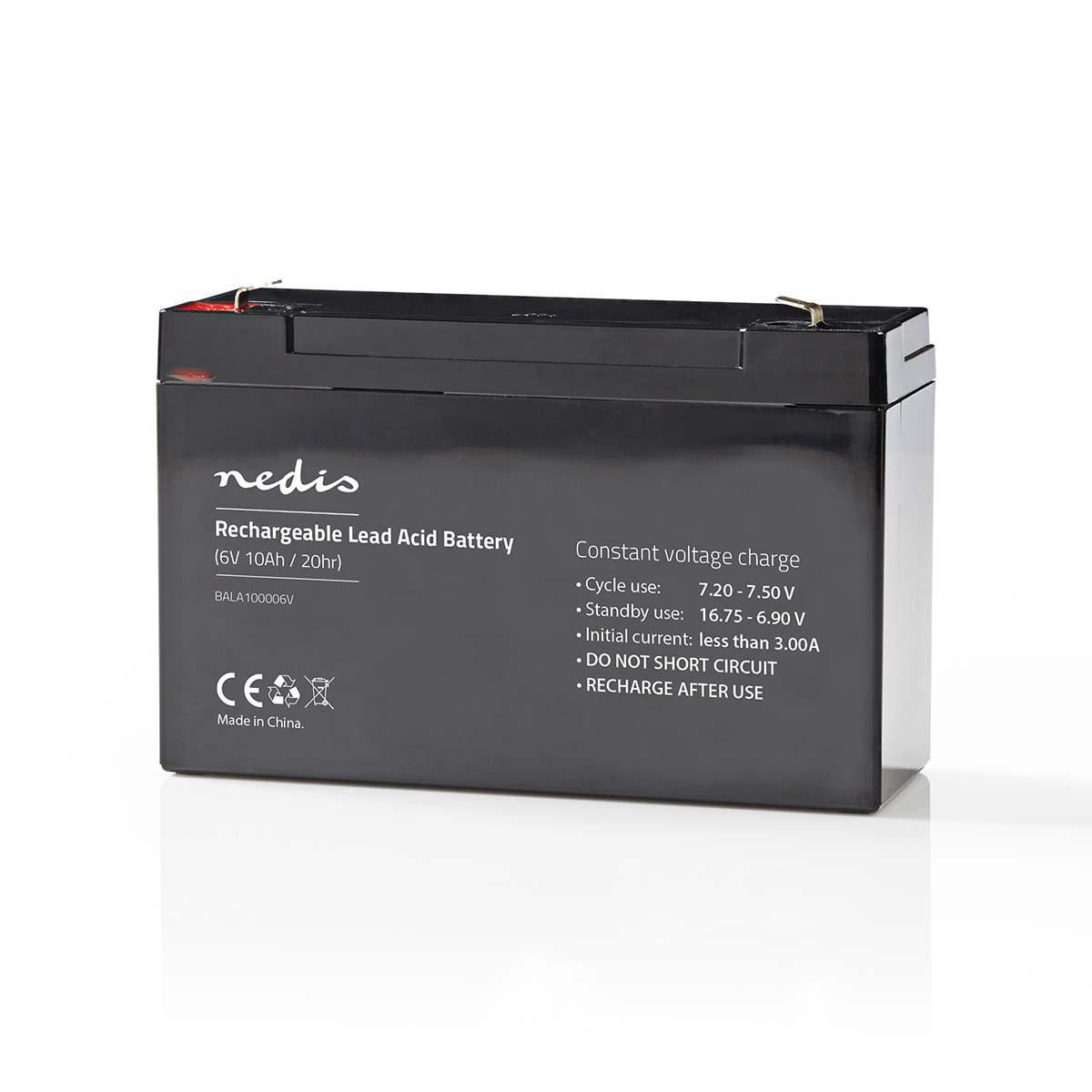 Nedis Rechargeable Lead-Acid Battery 6V 10000mAh 151 x 50 x 95mm BALA100006V