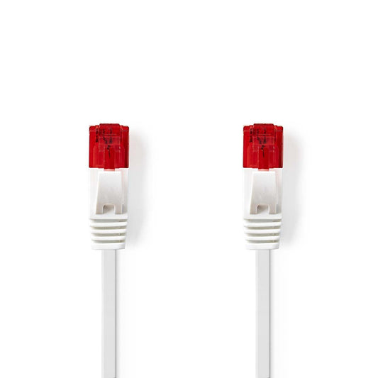 Nedis CAT6 Cable RJ45 Male RJ45 Male U/UTP 1m Flat PVC White Label