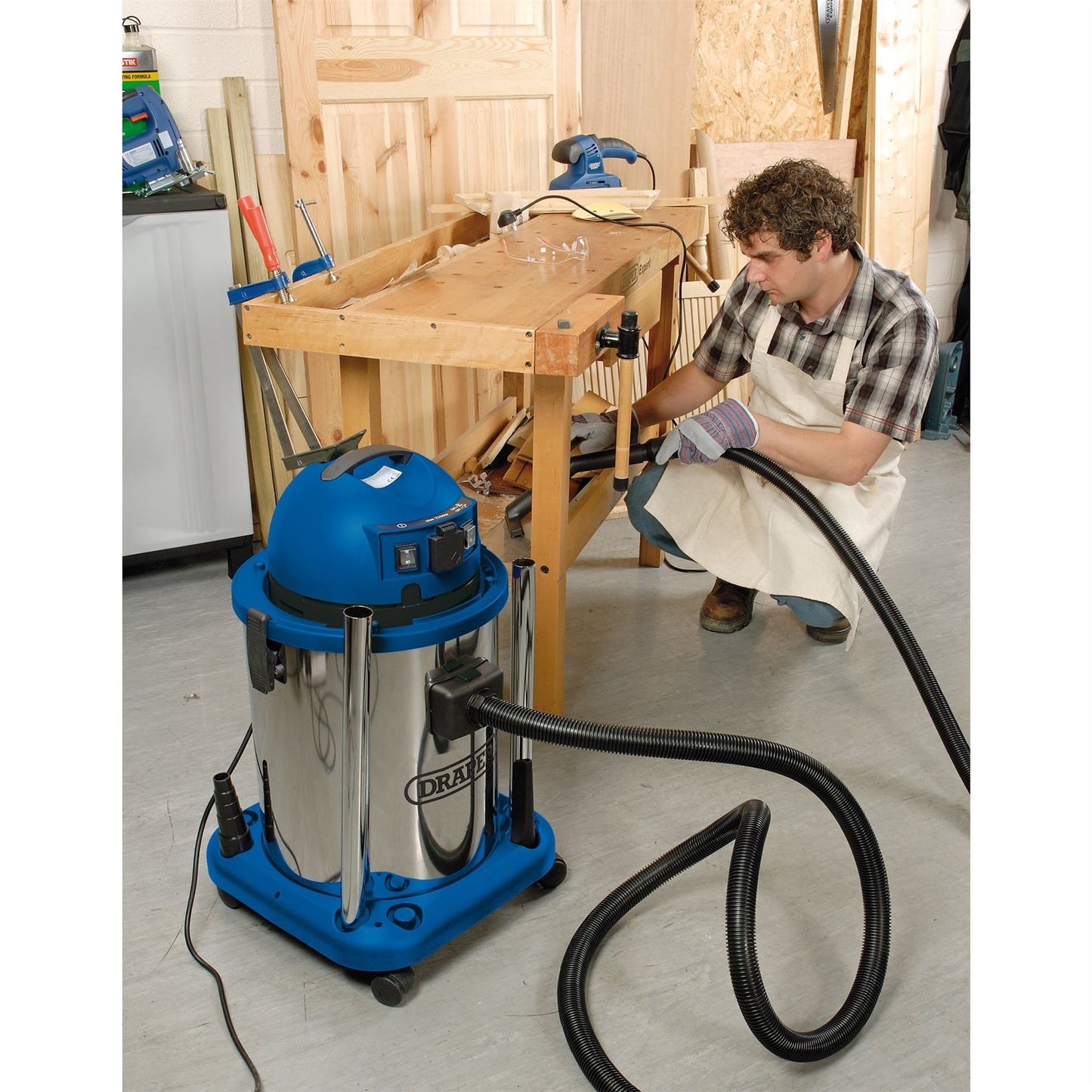 Draper 48499 50L 1400W 230V Wet and Dry Vacuum Cleaner with Stainless Steel Tank