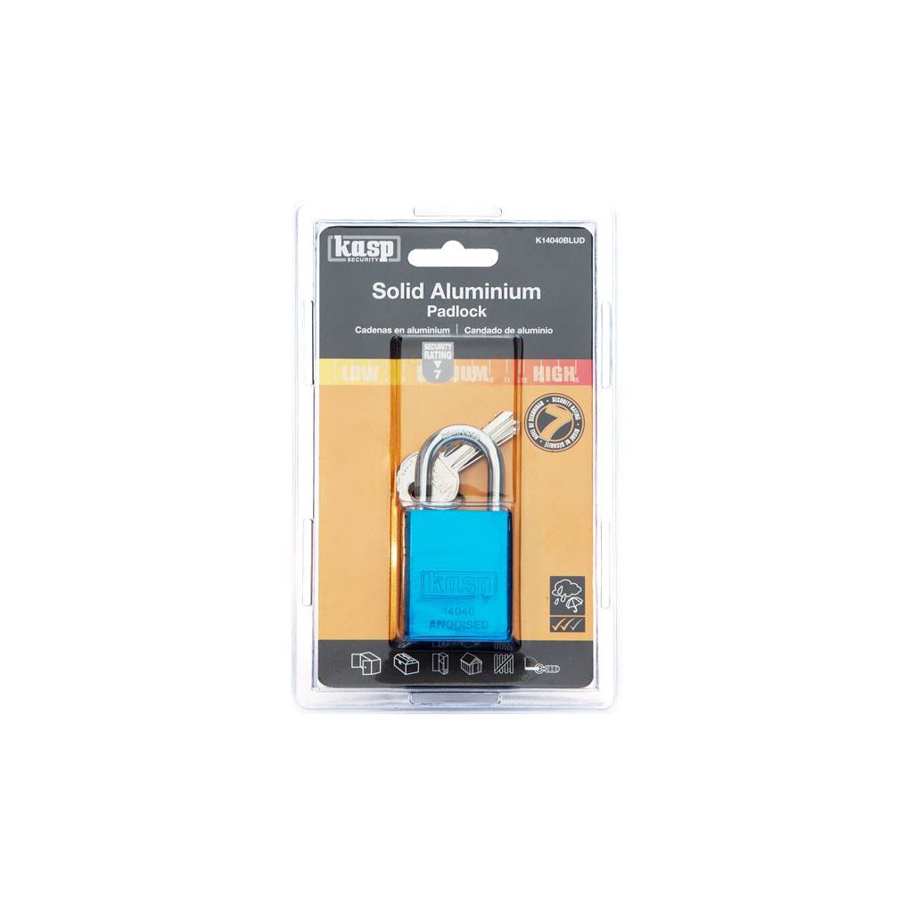 Kasp Aluminium Padlock 38mm Blue K14040BLUD