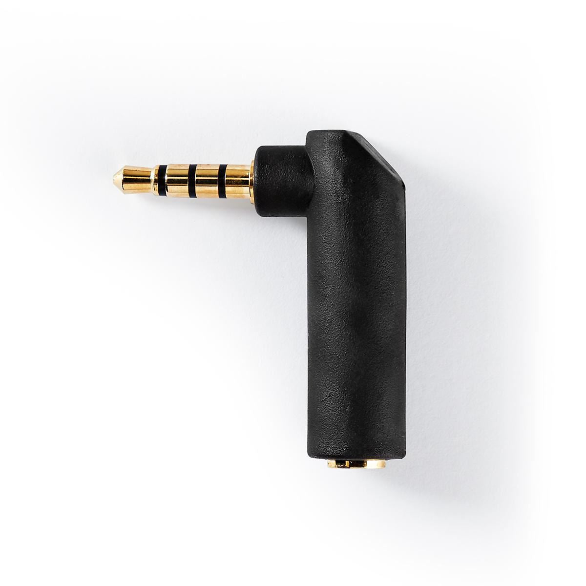 Stereo Audio Adapter 3.5mm Male to 3.5mm Female 90° Angled 4-Pole Anthracite