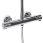 Baridi Thermostatic Shower Mixer Set, 20cm Round Head, Adjustable Rail - Chrome DH314