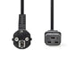 Nedis Power Cable Schuko Plug Angled to IEC-320-C19 2m Black PCGP10300BK20