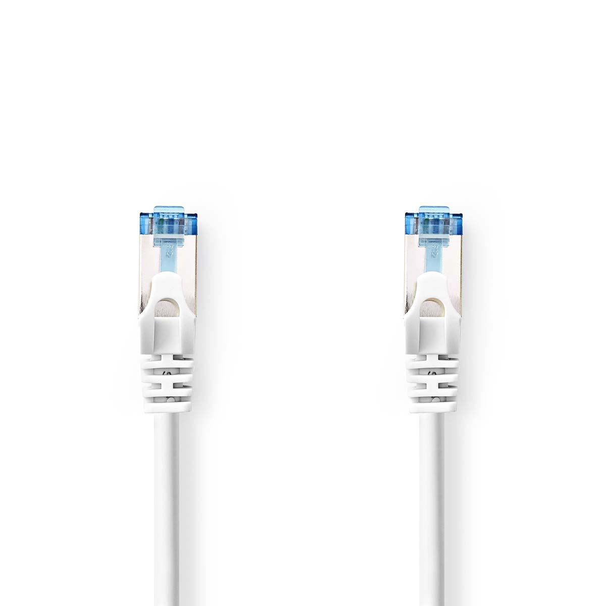 Nedis CAT6a Cable S/FTP RJ45 Male to Male 0.25m Round LSZH White