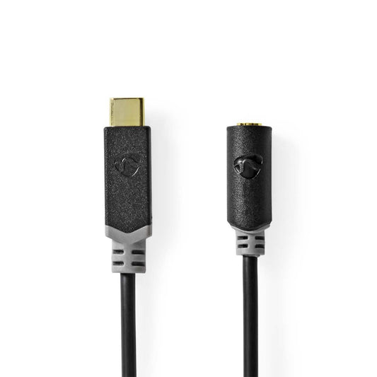 Nedis USB Adapter USB 2.0 USB-C Male 3.5mm Female 1m Round Gold Plated PVC Box