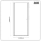 Baridi Pivot Shower Door 800 x 1850mm, 6mm Tempered Glass, Reversible - Black