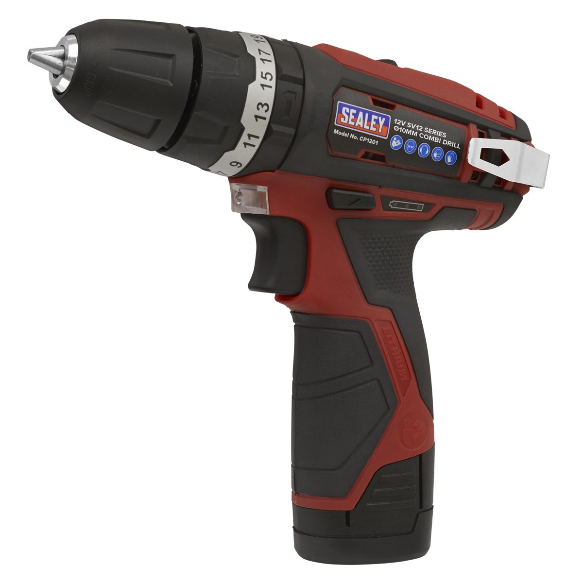 Sealey Cordless Hammer Drill/Driver 10mm 12V Li-ion - Body Only CP1201