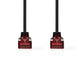 Nedis Cat 6 UTP Network Flat Cable RJ45 Male to RJ45 Male 2m Black - CCGP85215BK20