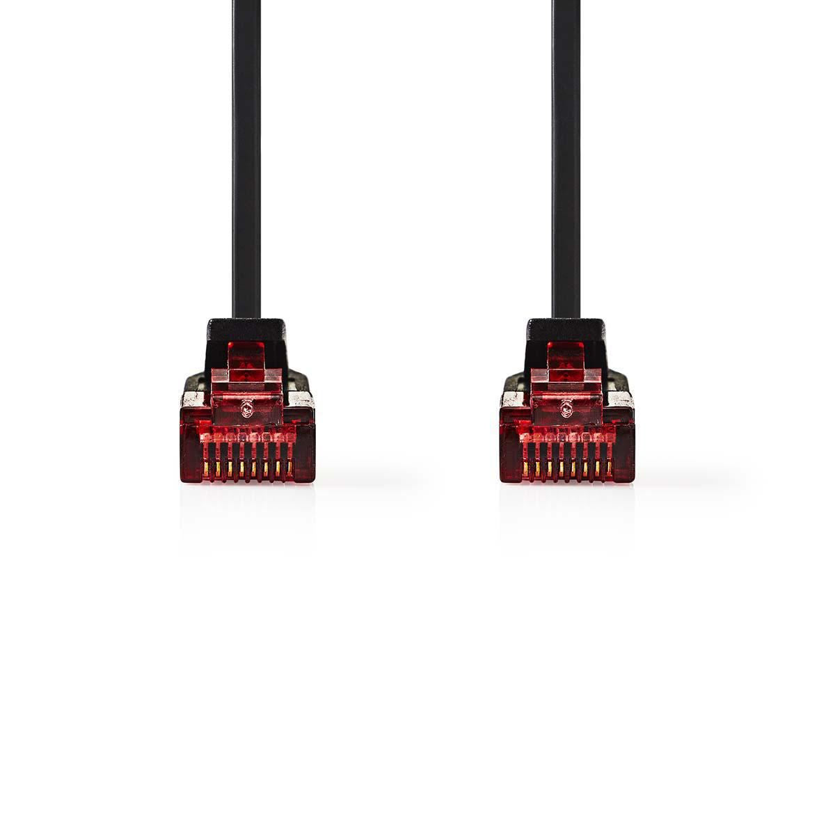 Nedis Cat 6 UTP Network Flat Cable RJ45 Male to RJ45 Male 2m Black - CCGP85215BK20