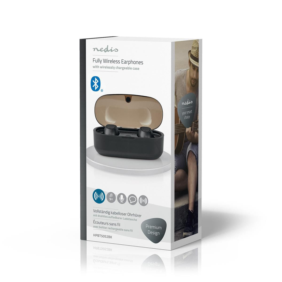 Nedis Fully Wireless Bluetooth® Earphones 5hr Voice Control Wireless Chargeable - HPBT5052BK