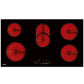 Baridi Integrated Ceramic Hob with 5 Cooking Zones 90cm - Black Glass DH389