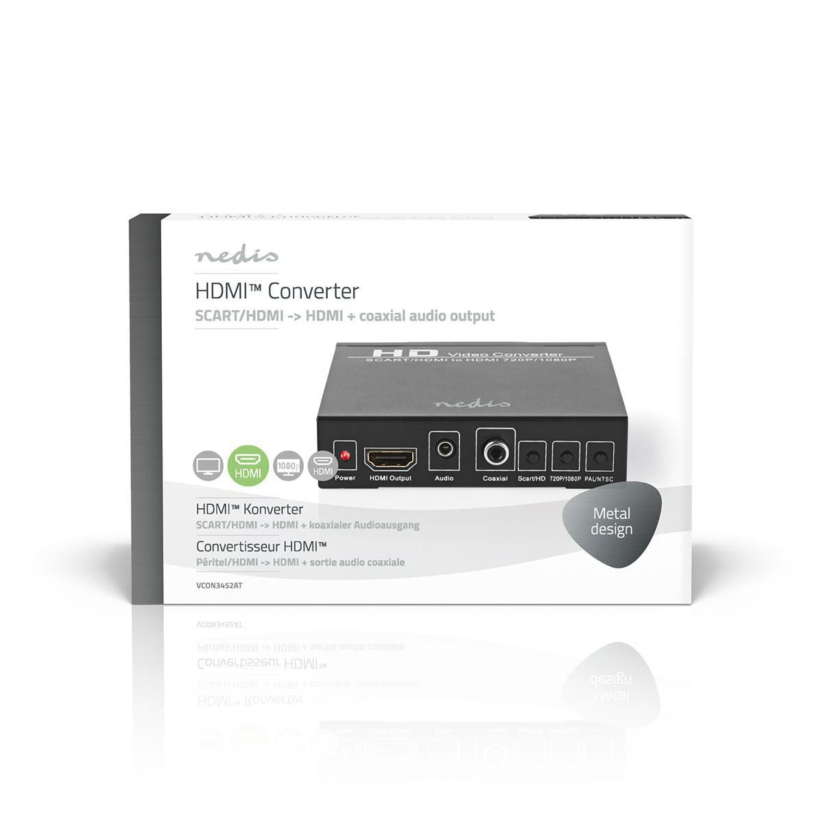 Nedis SCART to HDMI Converter 1-Way to SCART Input HDMI Output - VCON3452AT
