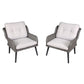 Sealey Dellonda Buxton Rattan Wicker Outdoor Lounge Chairs with Cushion, Grey DG79