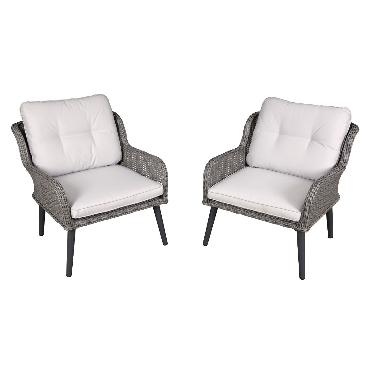 Sealey Dellonda Buxton Rattan Wicker Outdoor Lounge Chairs with Cushion, Grey DG79
