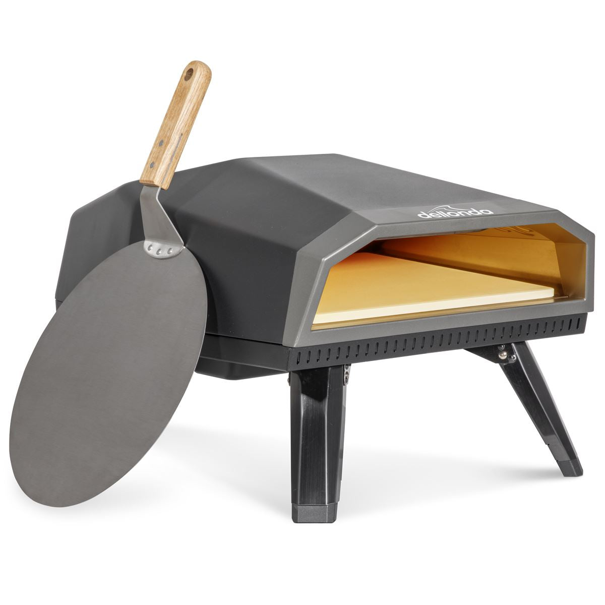Dellonda Gas Pizza Oven with Gas Regulator, Water Resistant Cover/Carry Bag & 12" Pizza Peel, Portable Outdoor Pizza Maker, Authentic Stone Baked Pizza, Great for Barbecues - DG257 DG257