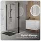 Baridi Side Panel for Sliding Shower Doors, 6mm Tempered Glass - Black DH297