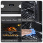 Baridi 72cm Built-Under Double Oven, 74L Capacity, Energy Rating A - Black DH278