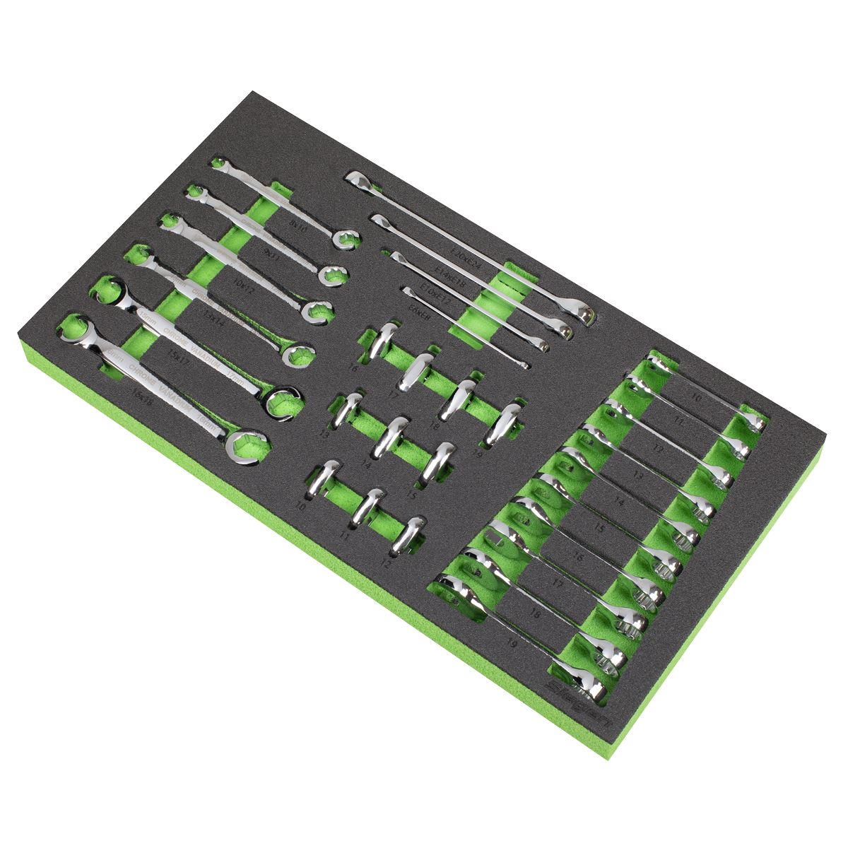 Sealey Siegen Tool Tray with Specialised Spanner Set 30pc - Metric S01274