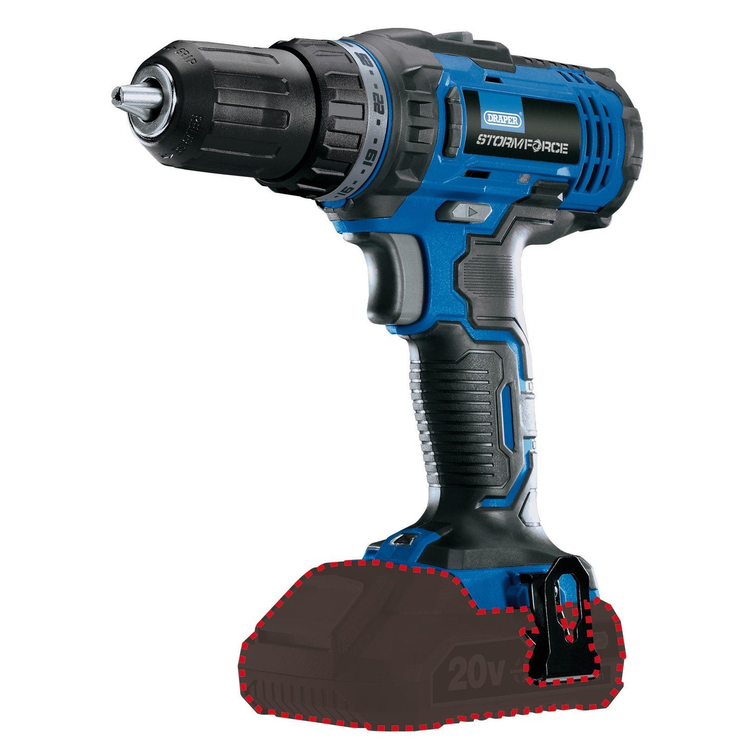Draper Storm Force 20V Drill Driver (Sold Bare) - 89524