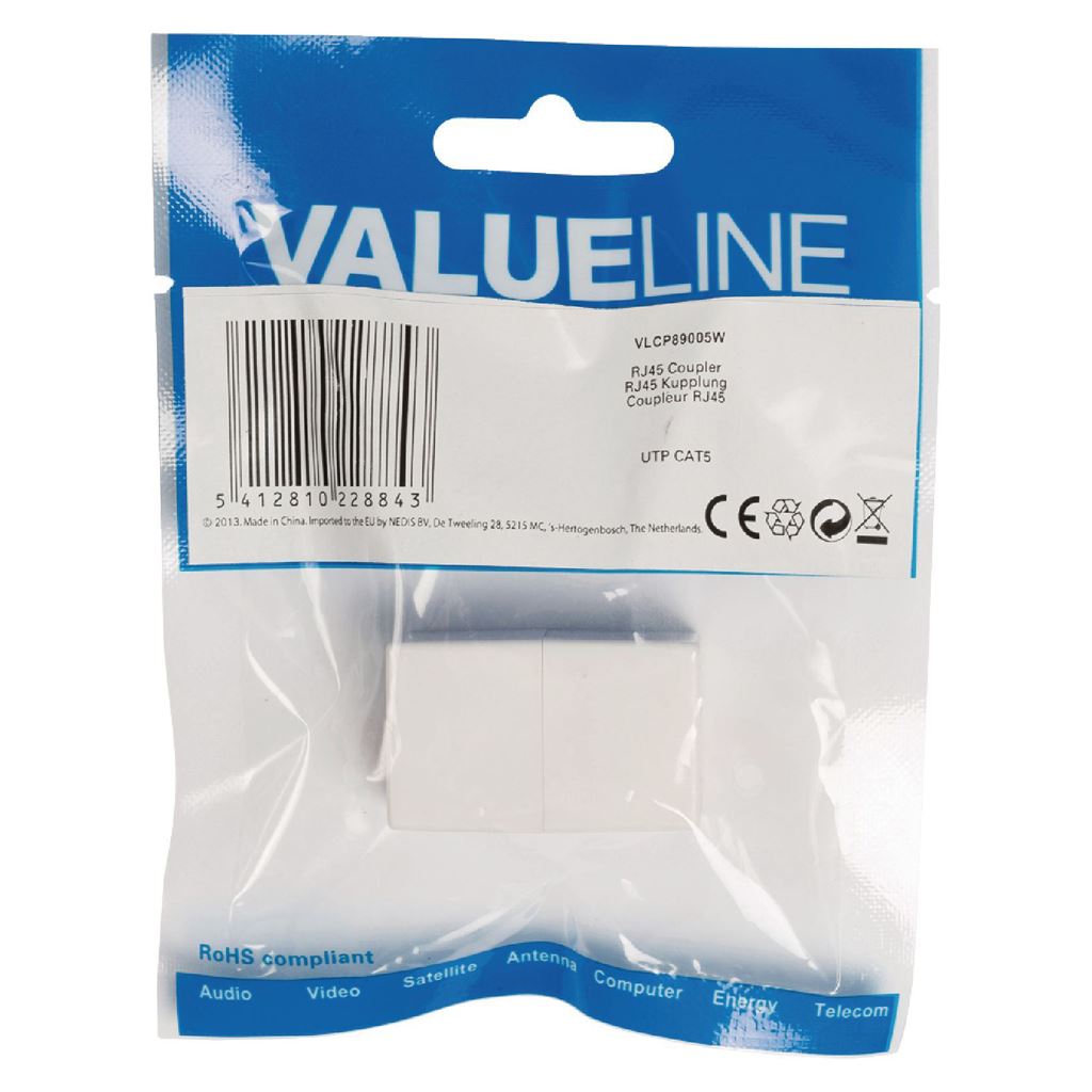 Valueline CAT5 Network Adapter RJ45 (8P8C) Female to RJ45 (8P8C) Female White
