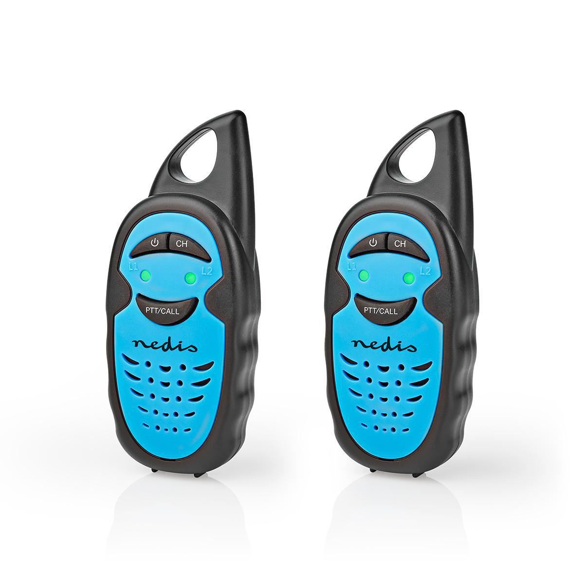 Nedis Walkie-Talkie Range 3 km 3 Channels PTT 2 Pieces Blue/Black - WLTK0300BU