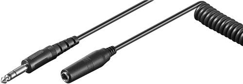 6.35mm jack extension cable black 6.35mm male (3-pin stereo) to 6.35mm female