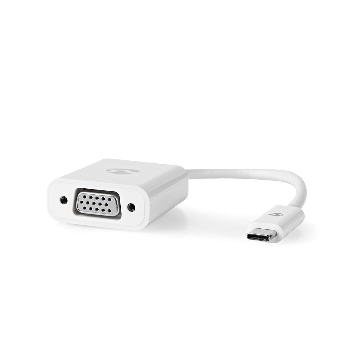 Nedis USB Type-C Adapter Cable Type-C Male to VGA Female 0.2m White - CCGP64851WT02