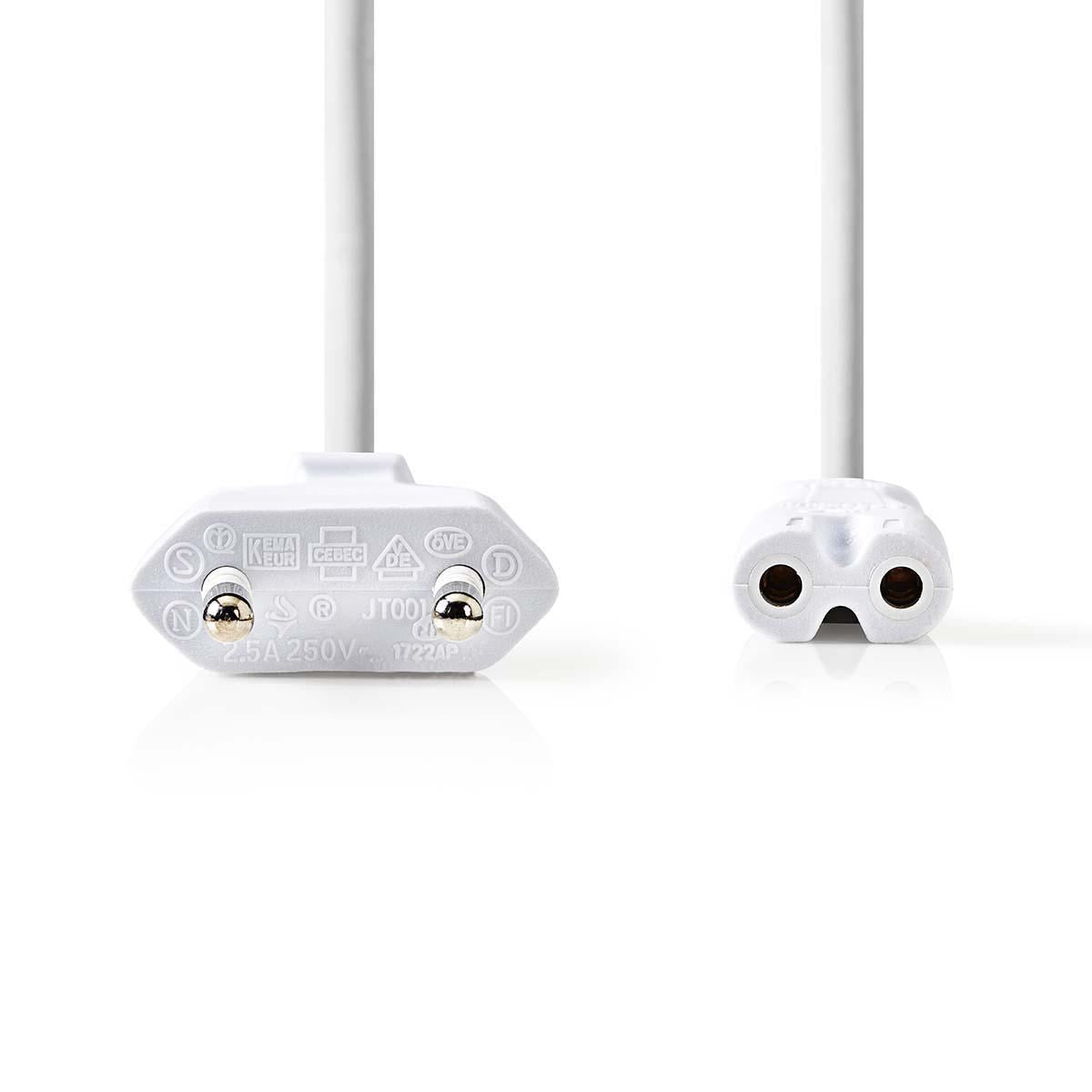 Nedis Power Cable Euro Plug to IEC-320-C7 3m White PCGP11040WT30