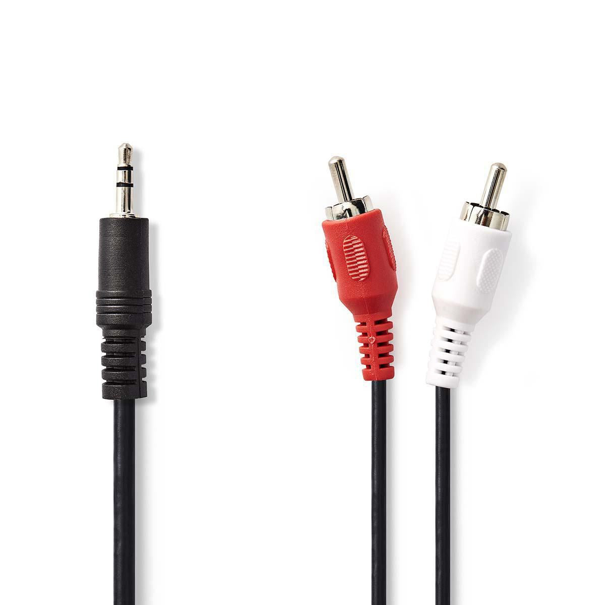 Nedis Stereo Audio Cable 3.5mm Male to 2x RCA Male 5.00m Black - CAGB22200BK50