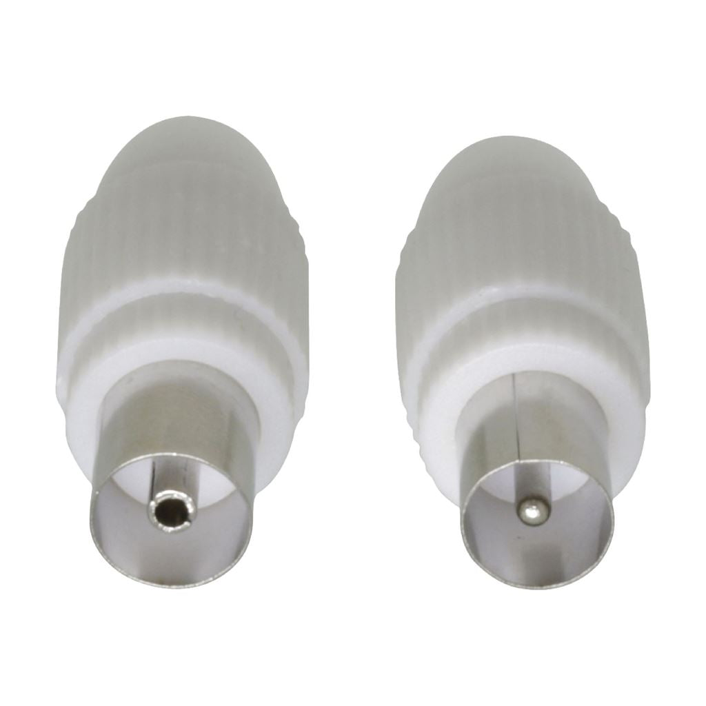 Glaxio Coax Connector Coax Male + Coax Female 2 Pcs White Connectors & Plugs - VLSB40999W