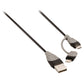Bandridge 2-in-1 sync and charge cable USB 2A male to Micro B male with attached Lightning adapter 1m black - BBM39400B10