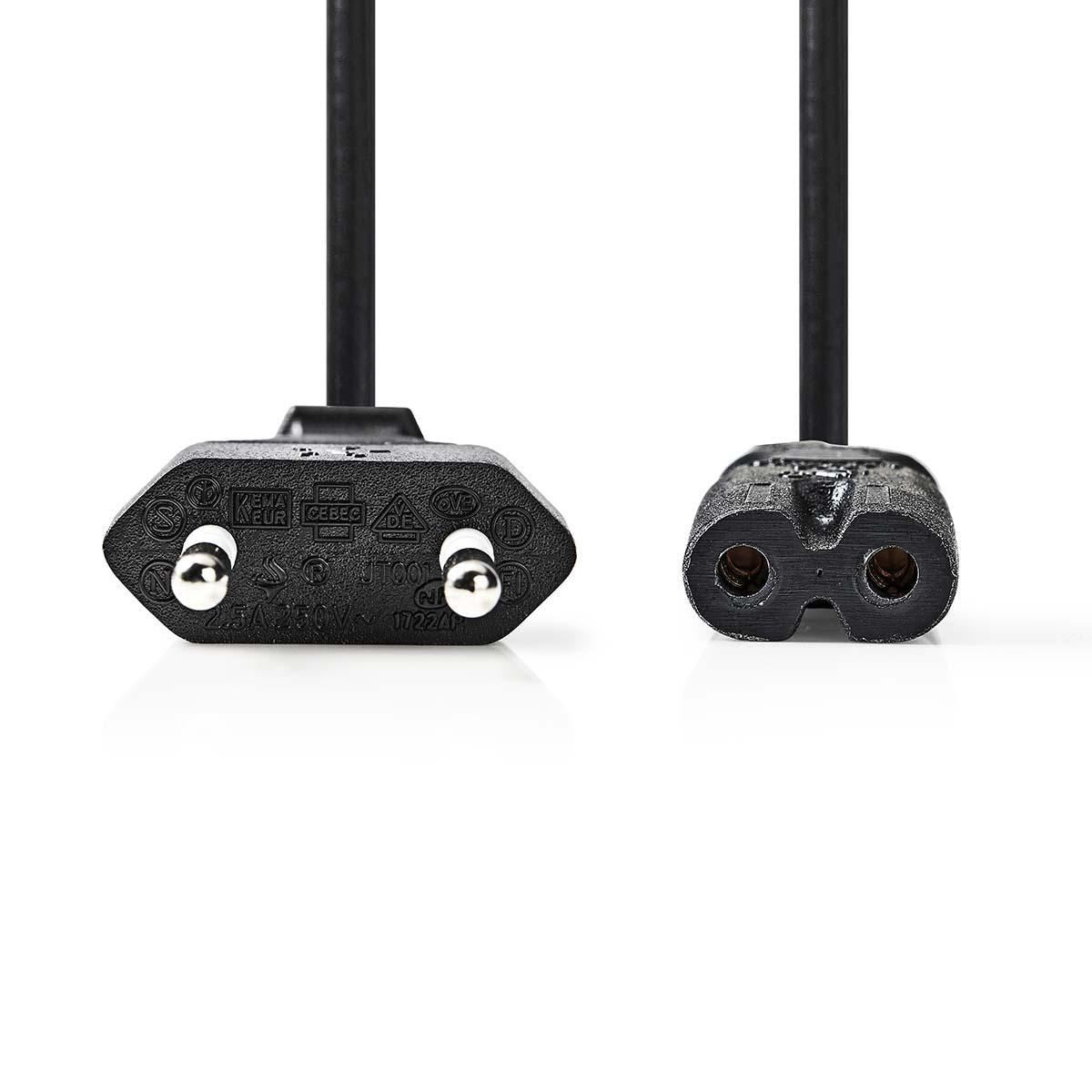 Nedis Power Cable Euro Plug to IEC-320-C7 2m Black PCGP11040BK20