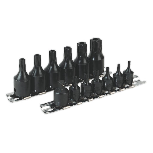 Sealey TRX-Star* Security Socket Bit Set 13pc 1/4"&3/8"Sq Dr AK5585