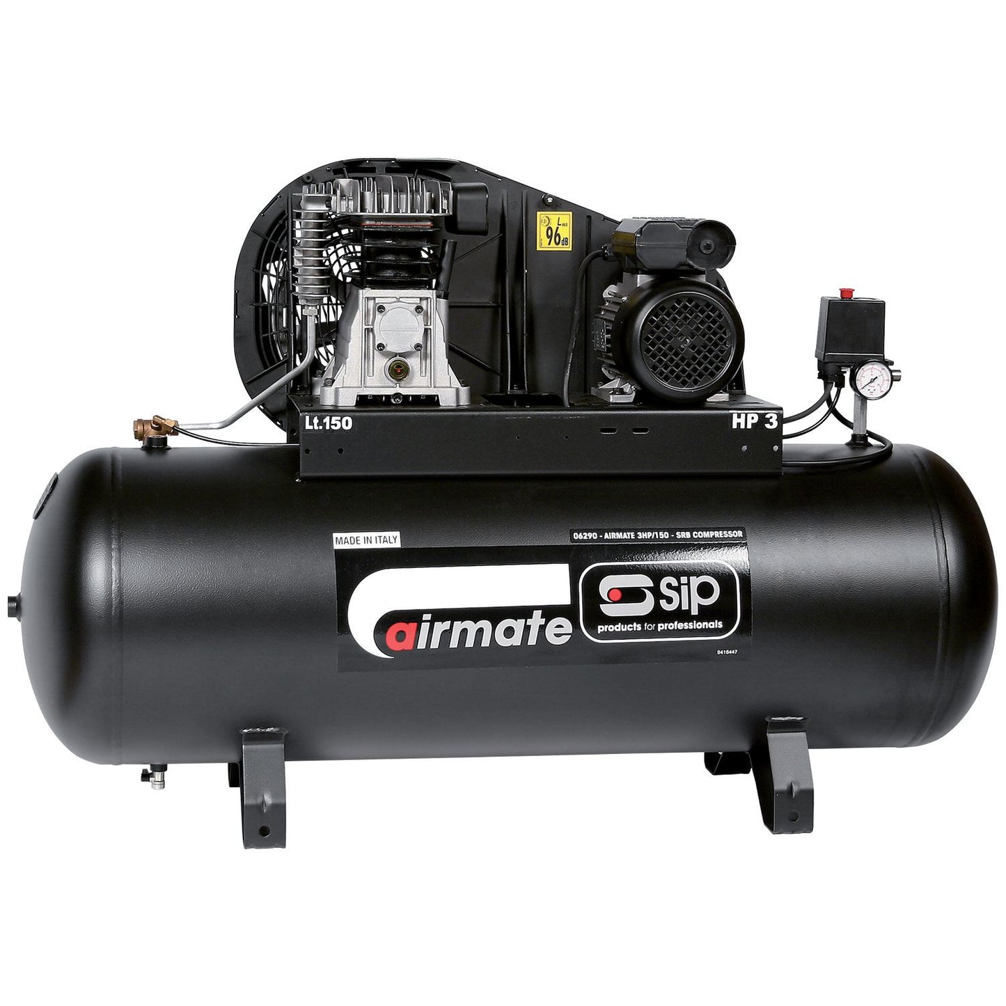 SIP Industrial 3HP/150-SRB 150ltr Belt Drive Compressor