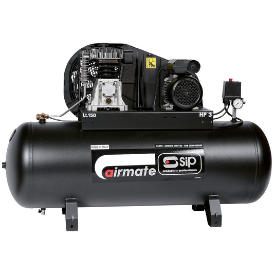 SIP Industrial 3HP/150-SRB 150ltr Belt Drive Compressor