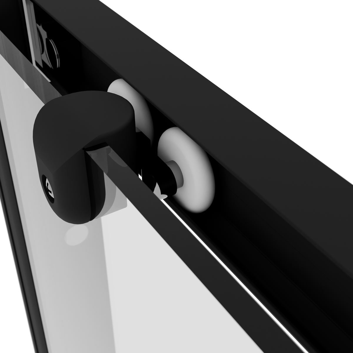 Baridi Sliding Shower Door 1000 x 1850mm, 6mm Tempered Glass, Reversible - Black
