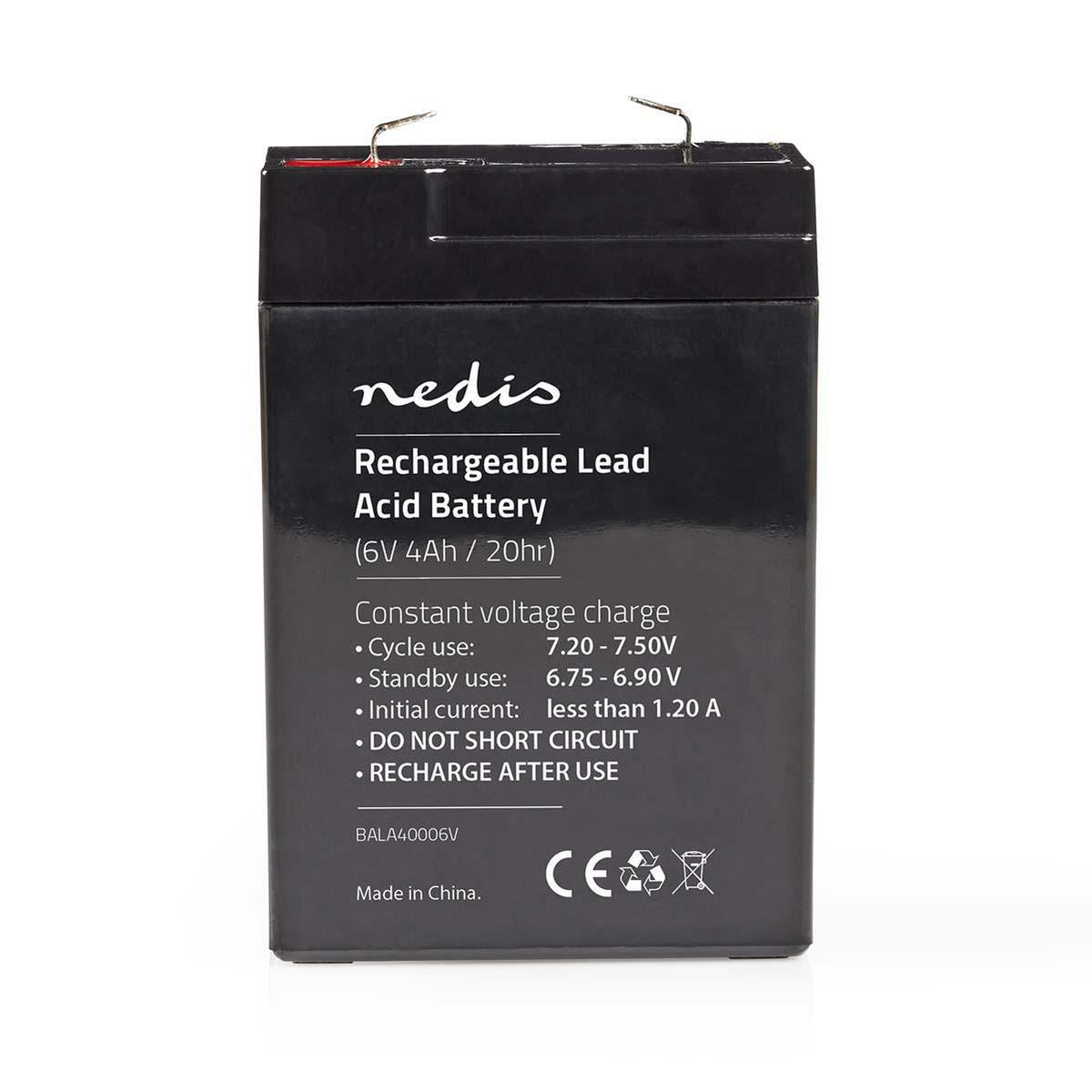 Nedis Rechargeable Lead-Acid Battery 6V 4000mAh 70 x 47 x 101mm BALA40006V