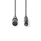 Nedis XLR Audio Cable XLR 3-Pin Male to 3.5mm Male 3m Grey COTH15300GY30