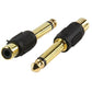 (Disc) Glaxio Adapter plug 6.35mm mono plug to phono socket (GOLD) AC-021GOLD LL IG1.LL.100 Stocked GETR